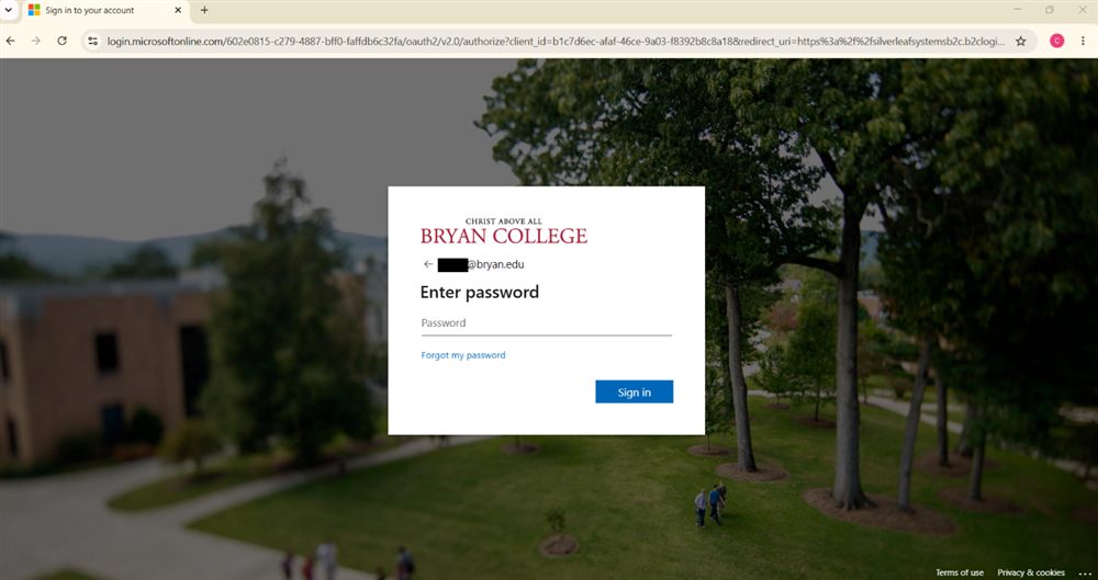 Enter password screen with a Forgot my password link and a Sign in button